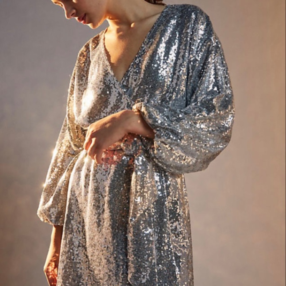 Anthropologie Lisabette Sequin Mini Dress